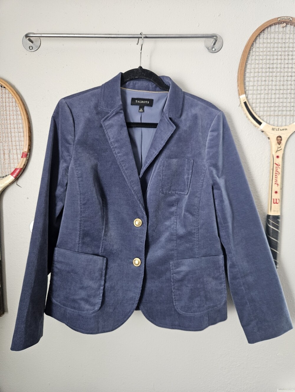 Talbots Dusty Blue Corduroy Blazer | Heritage Edit | Preppy Holiday Layering